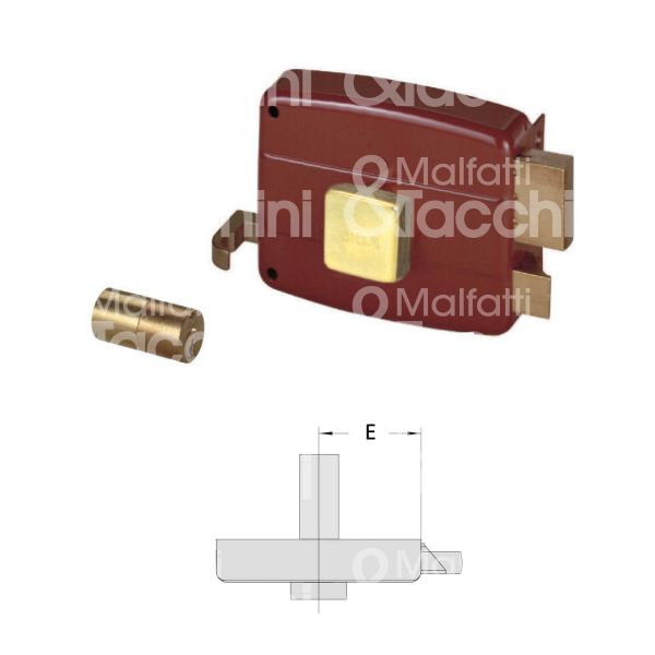 Cisa 50111601 serratura per portoncino scrocco piÙ catenaccio pomolo piÙ cilindro / cilindro fisso e 60 dx