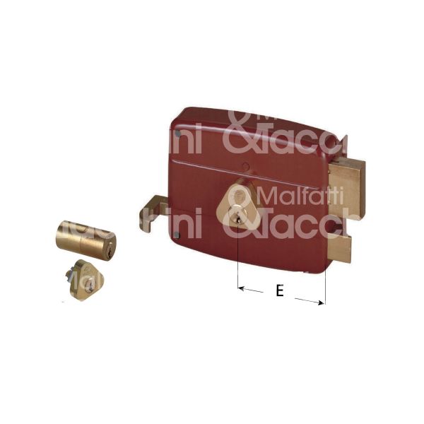 Cisa 50121501 serratura per portoncino scrocco piÙ catenaccio doppio cilindro / cilindro fisso e 50 dx