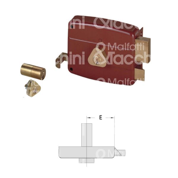 Cisa 50121501 serratura per portoncino scrocco piÙ catenaccio doppio cilindro / cilindro fisso e 50 dx