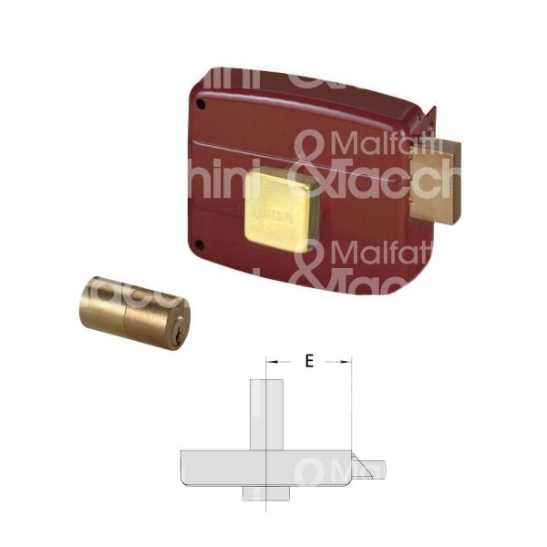 Cisa 50131401 serratura per portoncino solo catenaccio pomolo piÙ cilindro / cilindro fisso e 40 dx