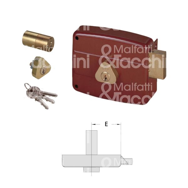 Cisa 50141502 serratura per portoncino solo catenaccio doppio cilindro / cilindro fisso e 50 sx