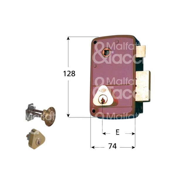 Cisa 50210451 serratura per portoncino scrocco piÙ catenaccio doppio cilindro / cilindro staccato e 45 dx