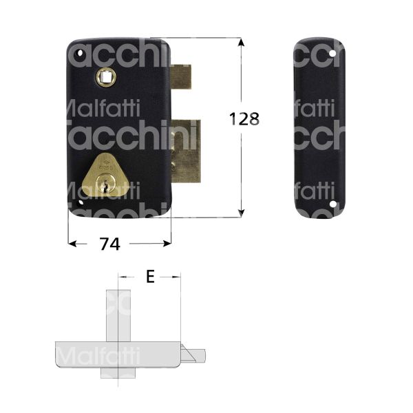 Cisa 50210451 serratura per portoncino scrocco piÙ catenaccio doppio cilindro / cilindro staccato e 45 dx