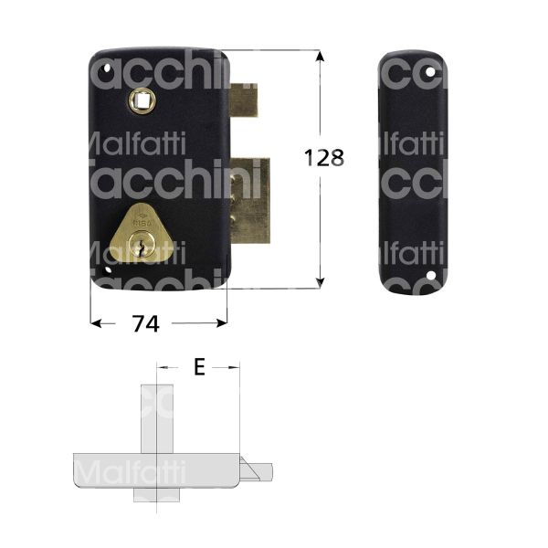 Cisa 50211451 serratura per portoncino scrocco piÙ catenaccio doppio cilindro / cilindro fisso e 45 dx