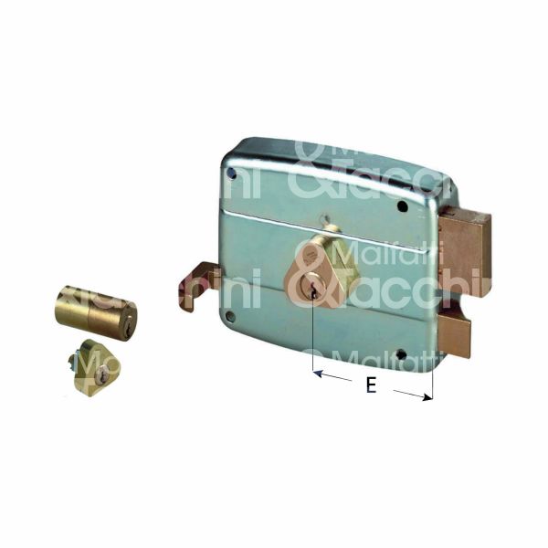 Cisa 50521601 serratura per portoncino scrocco piÙ catenaccio doppio cilindro / cilindro fisso e 60 dx