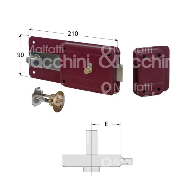 Cisa 55071601 ferroglietto 5 ½ mandate e 60 dx cilindro tondo staccato chiave piatta