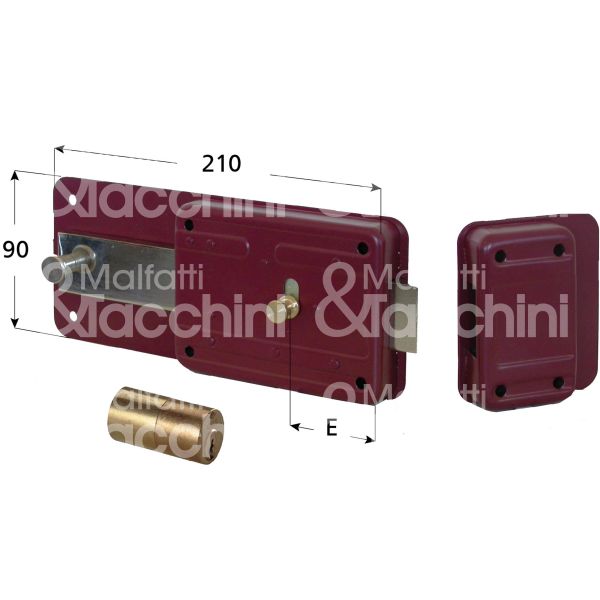 Cisa 55074501 ferroglietto 5 ½ mandate e 50 dx cilindro tondo fisso chiave piatta sporg. cil. 50