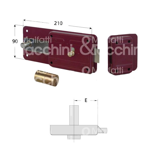 Cisa 55074501 ferroglietto 5 ½ mandate e 50 dx cilindro tondo fisso chiave piatta sporg. cil. 50