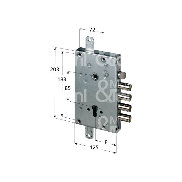 Cisa 56415580 serratura blindata a cilindro triplice e 64 ambidestra 3 catenacci piÙ scrocco int. cat. 38 sporg. 3,5