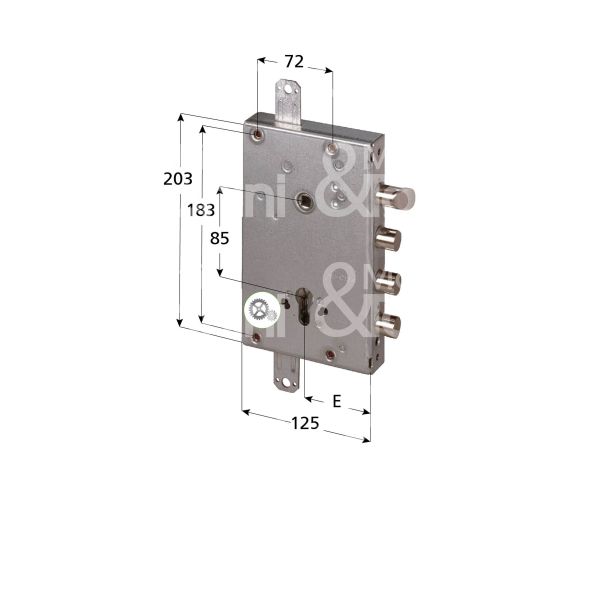 Cisa 56515580dh serratura blindata a cilindro triplice e 64 ambidestra 3 catenacci piÙ scrocco int. cat. 38 sporg. 13,5