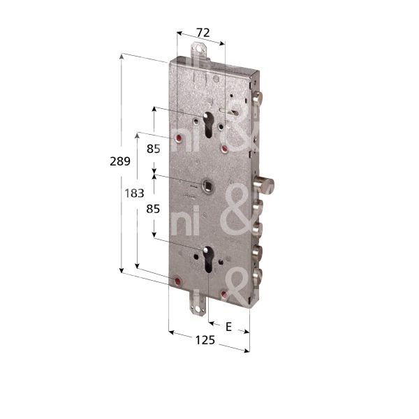 Cisa 56766280fh serratura per blindata a doppio cilindro indip. triplice e 64 ambidestra 4 catenacci piÙ scrocco e 1 servizio int. cat. 28 sporg. 43,5