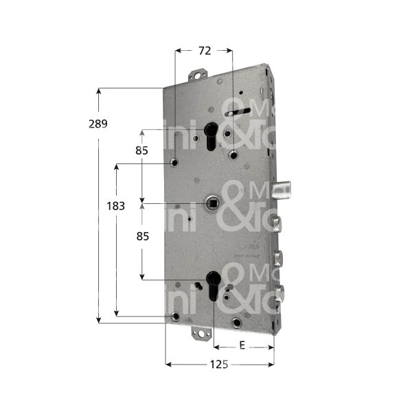 Cisa 5676758000fh serratura per blindata a doppio cilindro triplice e 64 ambidestra 3 catenacci piÙ scrocco e limitatore d'apertura int. cat. 38 sporg. 43,5