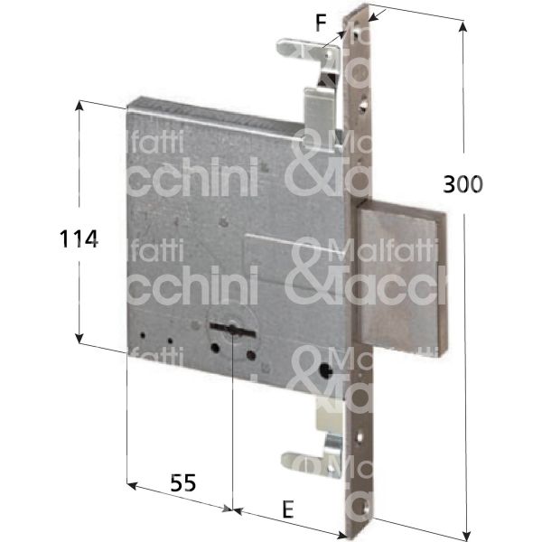 Cisa 57015700 serratura doppia mappa da infilare triplice e 70 solo catenaccio 4 mandate ambidestra kd