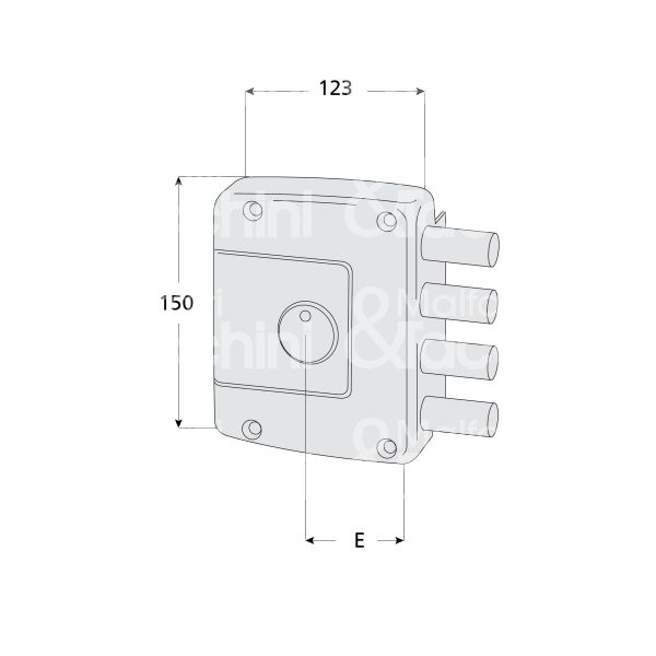 Cisa 57162601 serratura applicare doppia mappa triplice e 64 dx 4 catenacci int. cat. 32