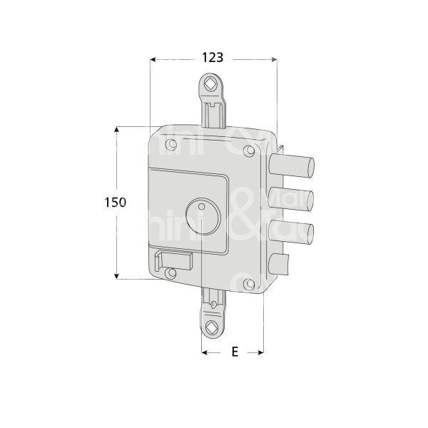 Cisa 57177601 serratura applicare doppia mappa quintuplice e 64 dx 3 catenacci piÙ scrocco int. cat. 32