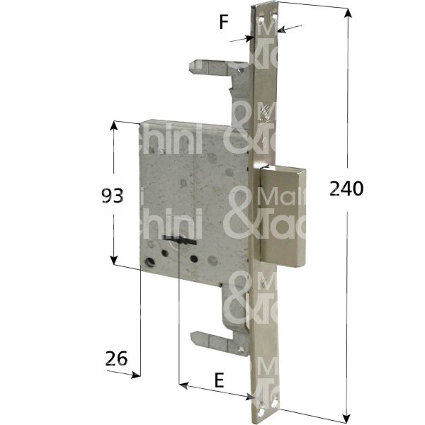 Cisa 57225450 serratura doppia mappa da infilare triplice e 45 solo catenaccio 2 mandate ambidestra kd
