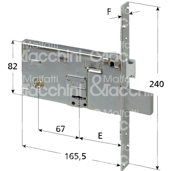 Cisa 57312730 serratura doppia mappa da infilare laterale e 70 scrocco piÙ catenaccio 4 mandate ambidestra kd