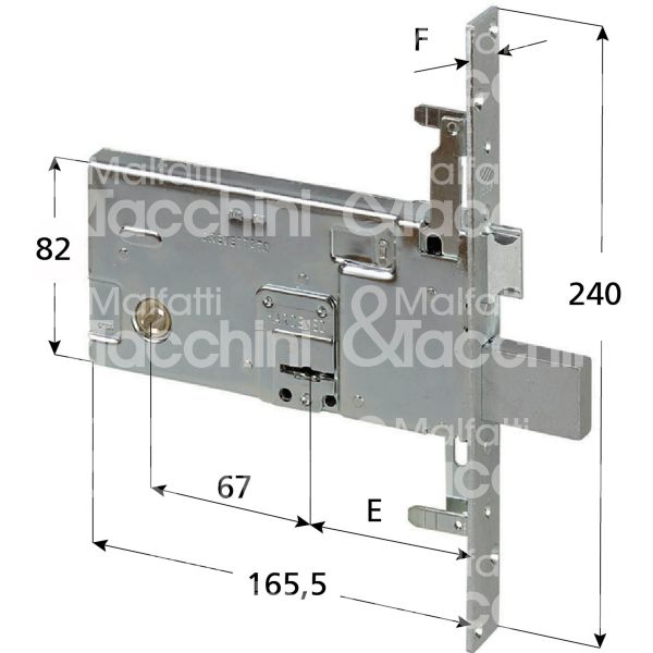 Cisa 57317730ka serratura doppia mappa da infilare triplice e 70 scrocco piÙ catenaccio 4 mandate ambidestra ka