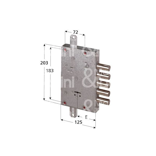 Cisa 57505280fq serratura doppia mappa per blindata triplice e 64 ambidestra 3 catenacci int. cat. 56 sporg. 3,5