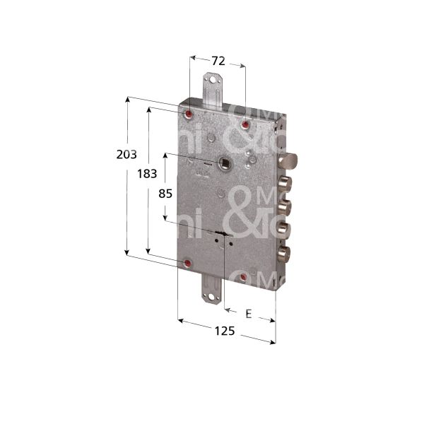 Cisa 57515320 serratura doppia mappa per blindata triplice e 64 ambidestra 3 catenacci piÙ scrocco int. cat. 32 sporg. 3,5