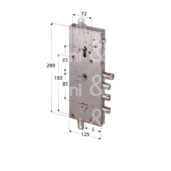 Cisa 57766580pg serratura plurisistema con cilindro indipendente triplice e 64 ambidestra 3 catenacci piÙ scrocco e 1 servizio int. cat. 38 sporg. 21,5