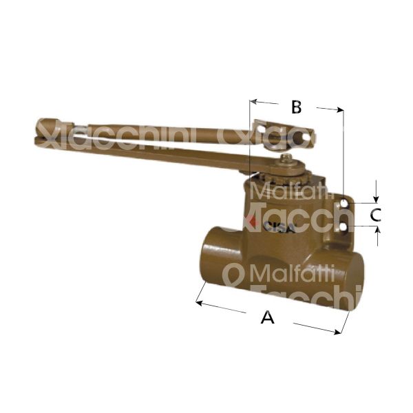 Cisa 6015003098 chiudiporta tradizionale oro forza 3 senza fermo portata kg max 60