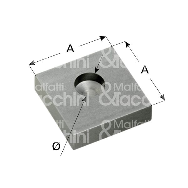 Comunello 115-24 piastra per perno inferiore per cancello art. 115-24.5 acciaio Ø mm 24,5 l mm 70 x h mm 20