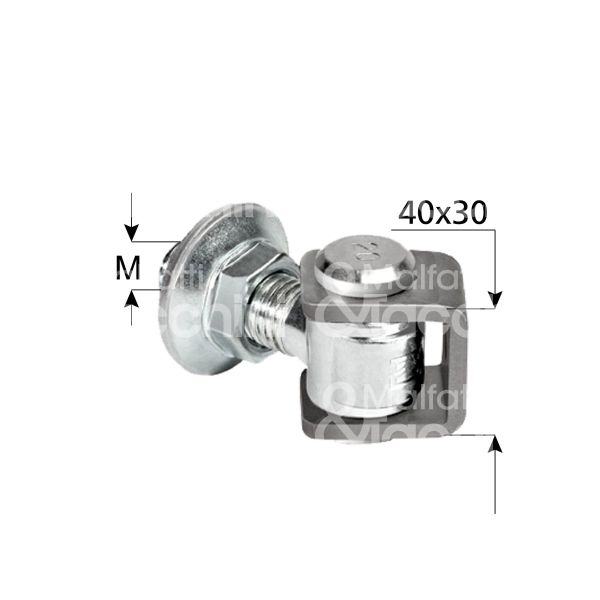 Comunello 155-m20 cardine regolabile art. 155-m20 battente acciaio zincato Ø m 20 fissaggio saldare l mm 90 h mm 37 portata kg 75