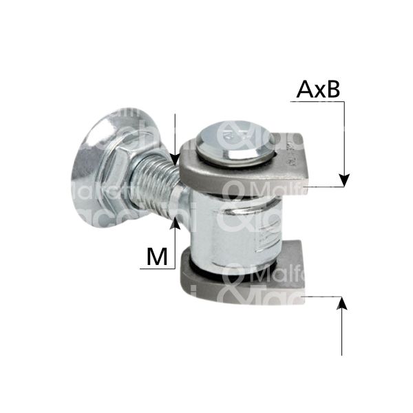 Comunello 160-m22 cardine regolabile art. 160-m22 battente acciaio zincato Ø m 22 fissaggio saldare l mm 95 h mm 64 portata kg 110