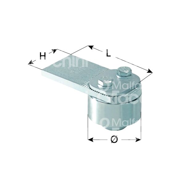 Comunello 86g cardine grande superiore con piastra e cuscinetto art. 86g acciaio zincato regolabile si Ø mm 70 l mm 130 x portata 650 kg