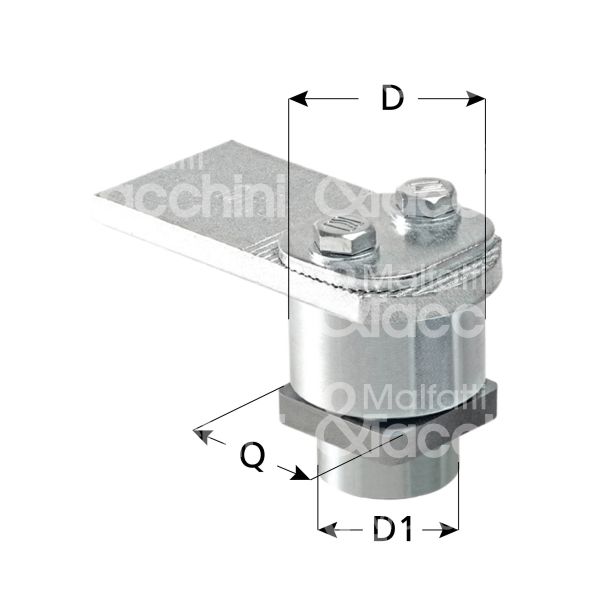 Comunello 8850 cardine superiore per cancelli perno quadro art. 88-50 acciaio zincato regolabile si Ø mm 60 portata 450 kg