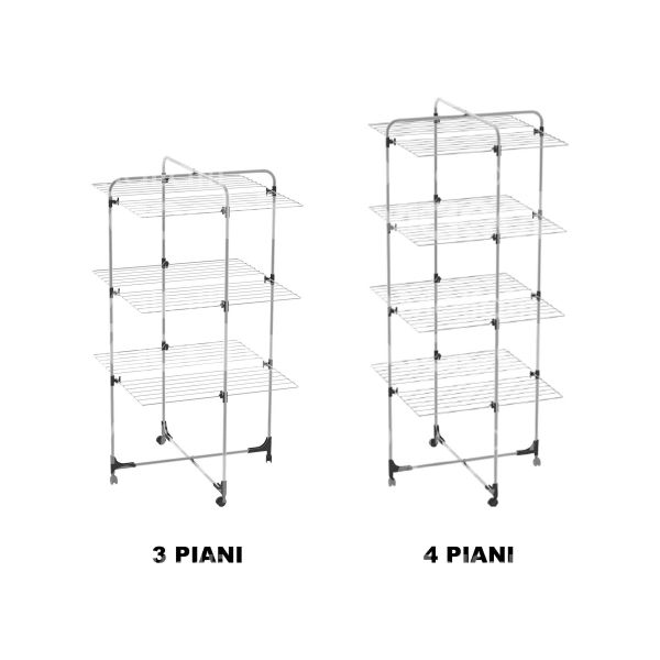 Colombo new scal st1943 stendibiancheria torre milano multiuso con ruote ferro verniciato misura cm 70x122x66,5 3 capacità stenditura kg 9