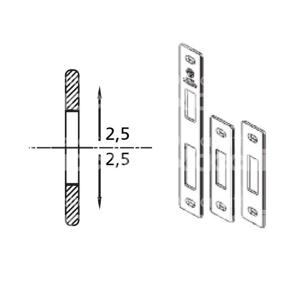 Corni 0299141 contropiastra metallo per profilati ambidestra