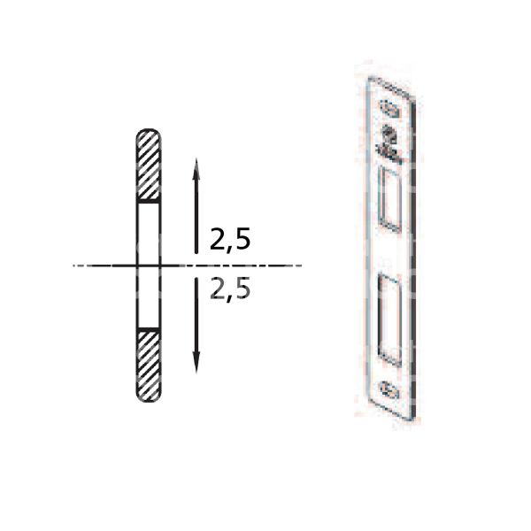 Corni 0299641 contropiastra metallo per profilati ambidestra