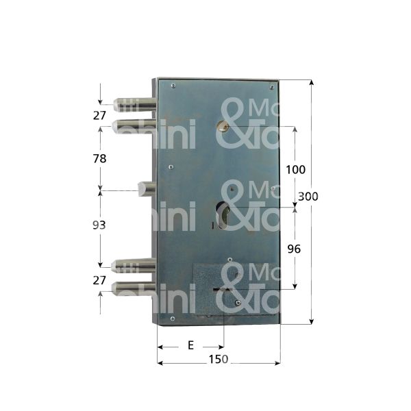 Corni 1330865sx serratura plurisistema con cilindro dipendente triplice e 80 sx 2 catenacci piÙ scrocco e 2 servizio int. cat. 27 sporg. 3,5