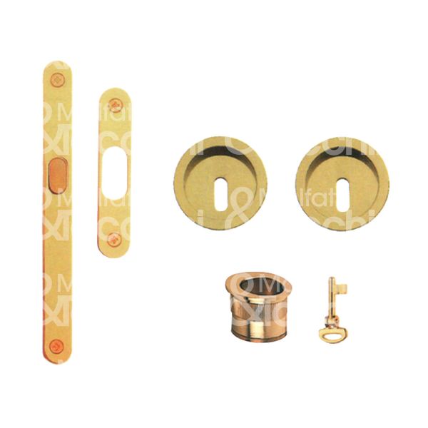 Cottali 751100001 kit scorrevole a gancio rientrante e 50 ambidestra per porte interne ottone lucido foro patent