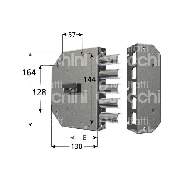 Cr 2000dx serratura applicare doppia mappa laterale e 60 dx 5 catenacci int. cat. 28