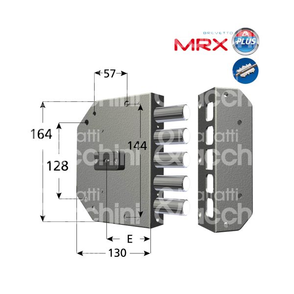 Cr 2200mrxdx serratura applicare doppia mappa triplice e 60 dx 5 catenacci int. cat. 28