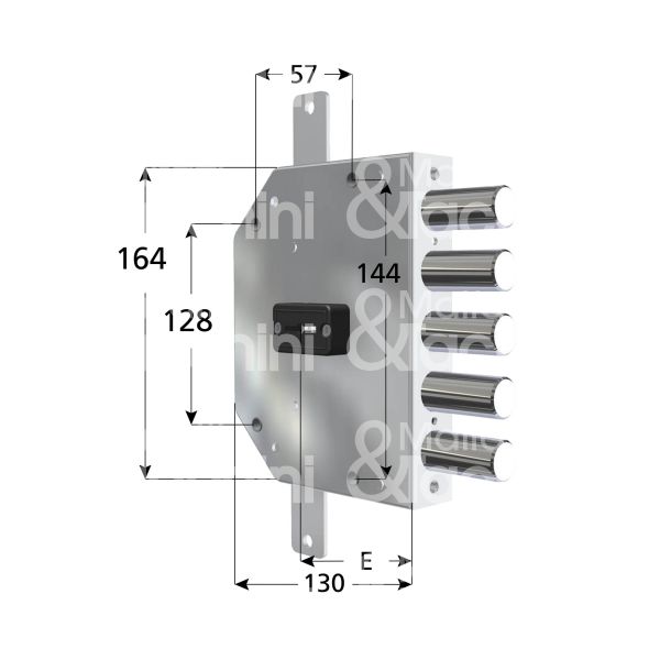 Cr 210528sx serratura doppia mappa per blindata triplice e 60 sx 5 catenacci int. cat. 28 sporg. 3,5