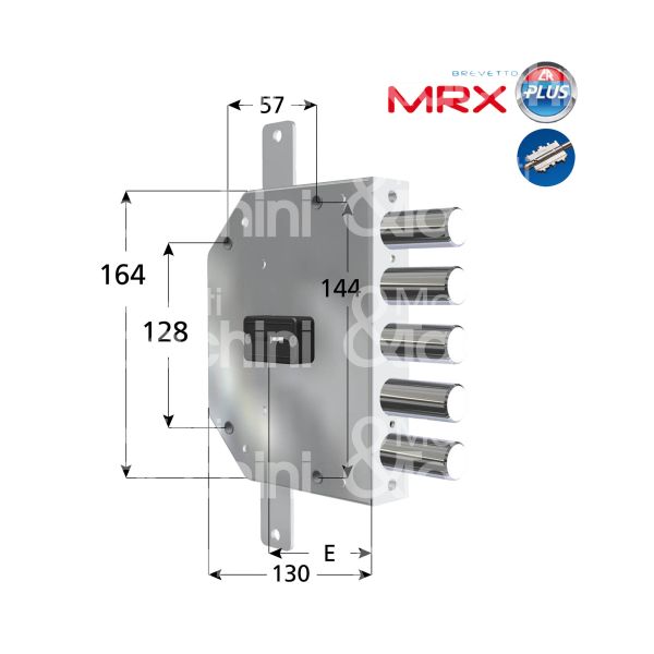 Cr 210556mrxs serratura doppia mappa per blindata triplice e 60 sx 3 catenacci int. cat. 56 sporg. 3,5