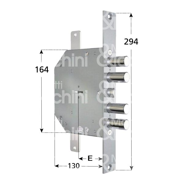 Cr 215128rev serratura doppia mappa per blindata triplice e 60 ambidestra 4 catenacci piÙ scrocco int. cat. 28