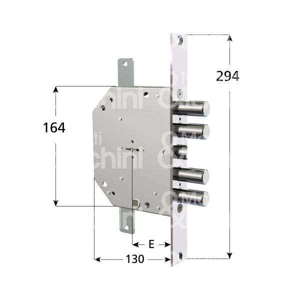 Cr 215128rev serratura doppia mappa per blindata triplice e 60 ambidestra 4 catenacci piÙ scrocco int. cat. 28