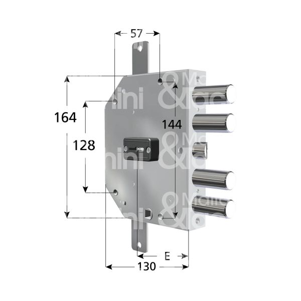 Cr 215528clsx serratura doppia mappa per blindata triplice e 60 sx 4 catenacci piÙ scrocco int. cat. 28