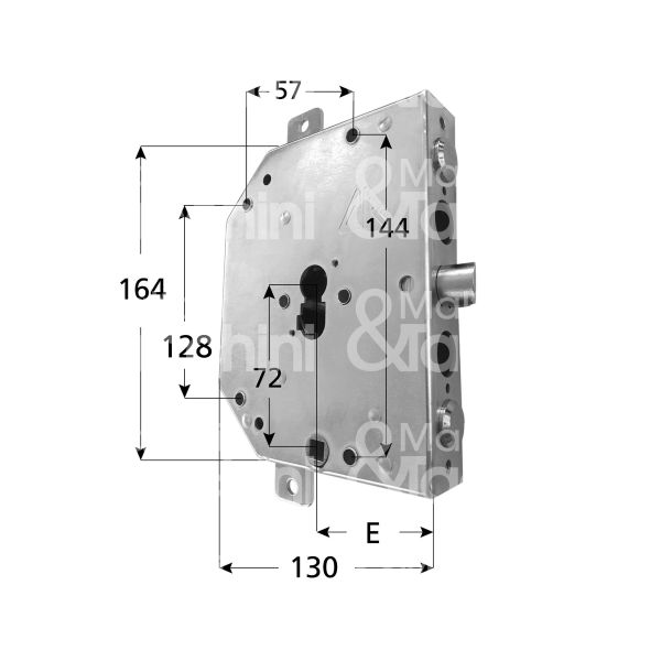 Cr 215528pepd serratura blindata a cilindro triplice e 60 dx 4 catenacci piÙ scrocco int. cat. 28 sporg. 3,5