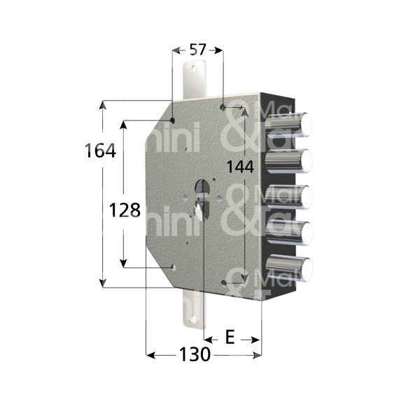 Cr 2300pend serratura applicare a cilindro quintuplice e 60 dx 5 catenacci int. cat. 28