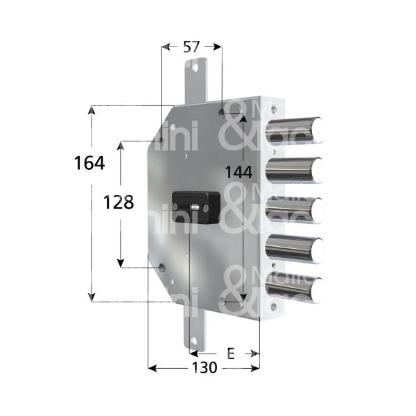 Cr 220528sx serratura doppia mappa per blindata triplice e 60 sx 5 catenacci int. cat. 28 sporg. 3,5