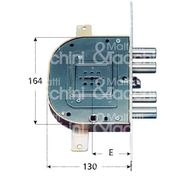 Cr 225128sx serratura doppia mappa per blindata da infilare triplice e 60 sx 4 catenacci piÙ scrocco int. cat. 28