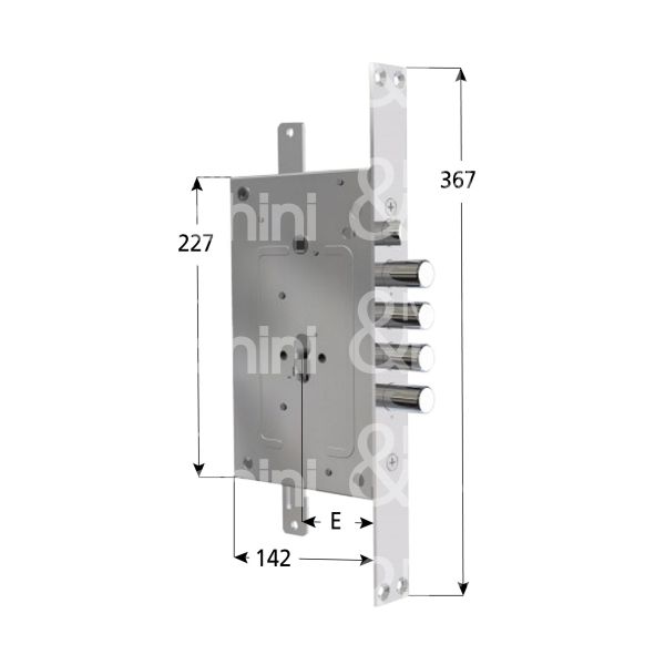 Cr 2650pedx serratura blindata a cilindro triplice e 68 ambidestra 4 catenacci piÙ scrocco int. cat. 28 sporg. 3,5