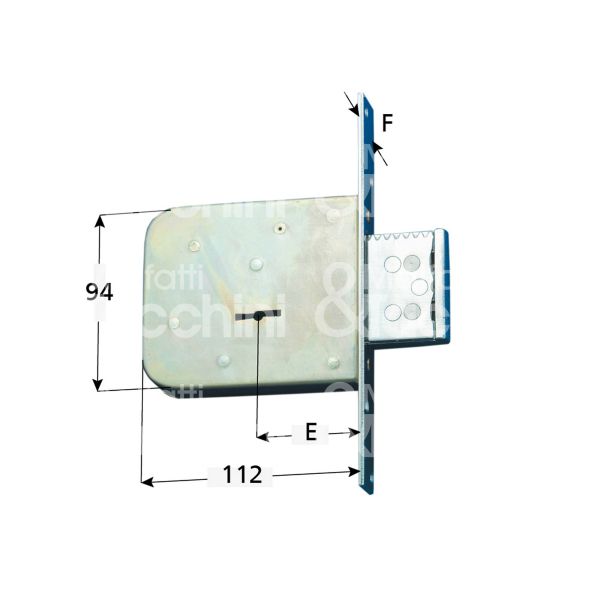 Cr 400002 serratura doppia mappa infilare laterale e 60 solo catenaccio 4 mandate ambidestra kd