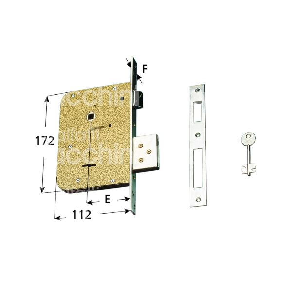 Cr 500001 serratura infilare doppia mappa laterale e 60 catenaccio piÙ scrocco 4 mandate ambidestra kd